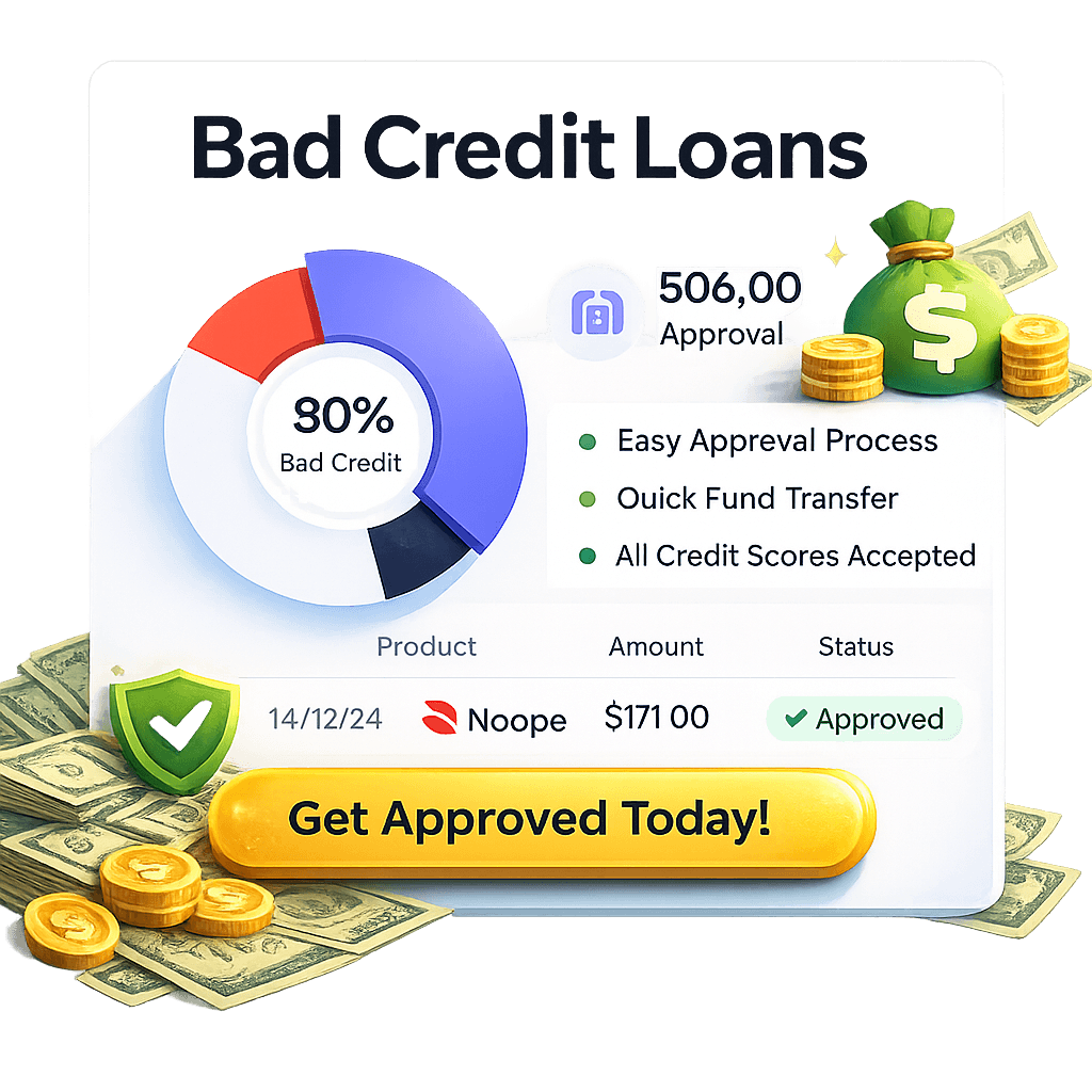 Apply for bad credit loans online with same day deposit